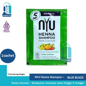 NYU Henna Shampoo Hair Colour Pewarna Rambut Tanpa Amonia Penghilang Uban Halal