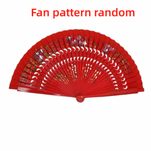 CHLOCH Hollow Out Design Wooden Folding Fan Folding Mechanism Double Sided Double Sided Fan Classical Style Painted Surface Classical Dance Fan Wedding Favors