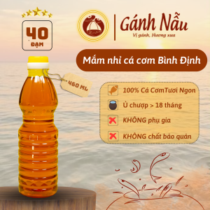 Nước mắm nhỉ nguyên chất truyền thống Bình Định Thượng hạng độ đạm 40 ( 1 chai x 460ml )