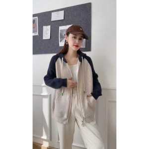 LC2151 Premium Korean Jaket Knit Lembut Berkerudung Hooded Fashion Terbaru