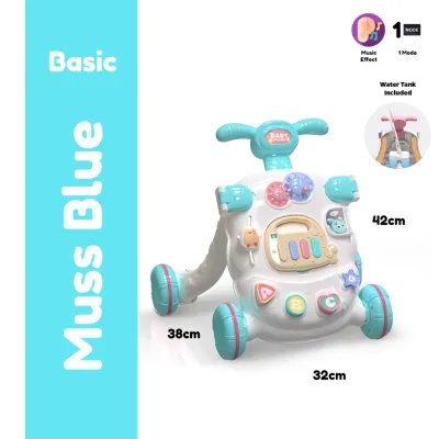 Iskiddo 6 in 1 Baby Walker Toddler Sit to Stand Learning Walker Music Toys Water Tank Musical Kids Play Toy Educational