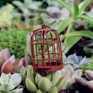 YAFEN 1:12 Dollhouse accessories miniature metal bird cage doll house ornament
