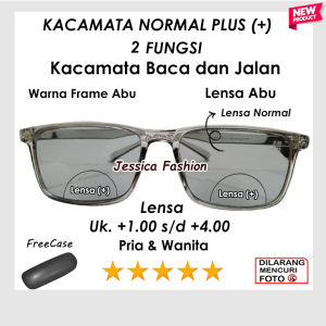 TERMURAH - Kacamata Baca Plus Frame Abu Bening Ready Ukuran +0.50 sampai +4.00 Full Rabun Dekat Cocok Untuk Pria Wanita Dewasa -TERKINI