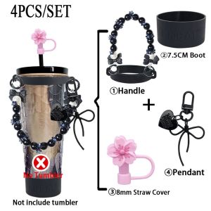 4pcs/set Starbucks 2026 Tumbler Accessories Bead Paracord & 8mm Straw Cover & Non-silp Boot & Pendant
