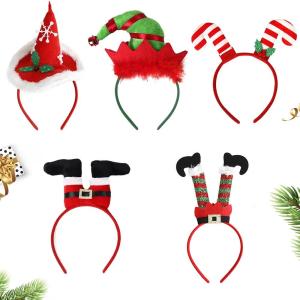 Christmas Clown Headband Xmas Hat Hair Wear Noel Adult Childrens Crutch Headwear Cartoon Navidad Santa Claus Long Leg Headband