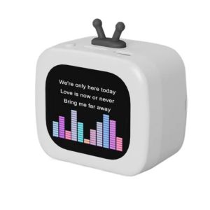 BVRZO พร้อมหน้าจอ ลำโพงบลูทูธขนาดเล็ก รูปลักษณ์ทีวี หลายฟังก์ชัน ซับวูฟเฟอร์พกพา หลายฟังก์ชัน สร้างสรรค์ กล่องเสียงไร้สายขนาดเล็ก สำหรับสมาร์ทโฟนและแท็บเล็ต