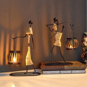 Iron Nordic Candlelight Dinner Props Home Decor New Year Decor for Hotel Restaurant Wedding Decoration Candle Holder Candle Stand Candlestick