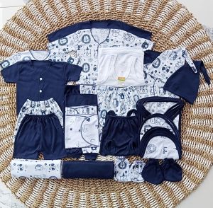 40Pcs Seri Navy Perlengkapan Baju Bayi Baru Lahir Newborn