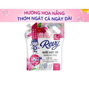 Nước giặt xả REVY 3.2kg hương hoa xuân công nghệ ion đột phá bền màu quần áo