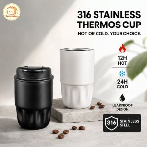 Mini 316 Stainless Steel Insulated Coffee Tumbler Leakproof 12 Hot 24 Cold Portable Office Car