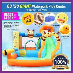 Bee Slide Waterpark Children Trampoline Jumping Bed Pool Playground Gelongsor Air Kolam Mainan Lompat Budak 63120 蜜蜂乐园水池