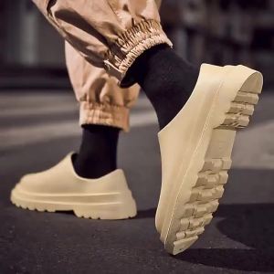 Bốt Đi Mưa Xốp Giày Đi Mưa Đế Thấp Dày Dặn Giày Đi Làm Dép Bít Mũi Chịu Axit Và Kiềm Chống Mài Mòn Chống Trượt