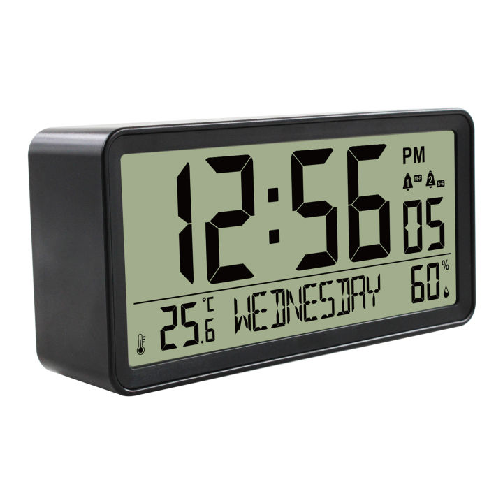LCD Digital Alarm Clock Battery Operated Desk Electronic Small