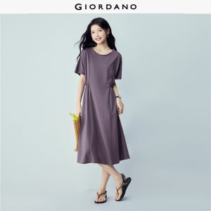 Giordano Women Women Round Neck Dress Free Shipping 05466459