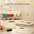 กล่องแพทย์ กล่องยาสามัญประจำบ้าน กล่องเก็บยาพกพา กล่องเก็บของโปร่งใสมองเห็นได้ ดีไซน์เป็นชั้นๆ ตัวล็อคทั้งสองด้าน ซีลกันความชื้น หายาได้เร็ว. 