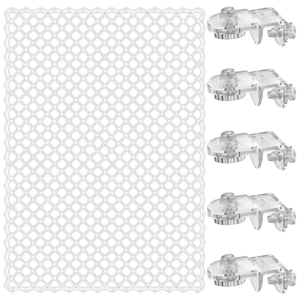 Clear Aquarium Safety Cover with 5 Clip Prevents Fish Leaping Easy to Clean Jump Netting Design