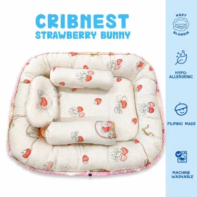 🥇Kozy Blankie Baby Bed Crib Nest - Enchanted Castle Unicorn Sweet Bear Cute Famliy Kozy Lion Strawberry bunny