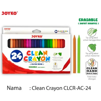 Krayon Bersih Dapat Dihapus Clean Crayon Erasable Joyko
