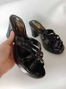 Dép Nữ cao gót mẫu hai quai đan chéo gót vuông 7 phân chắc chắn Thời Trang KH08