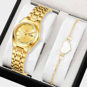 LIEBIG【Free LIEBIG Box and Bracelet】Luxury Stainless Steel Delicacy Watches Time Date Waterproof Quartz Wristwatches Fashion Clock Watch For Mens Women  L1020