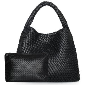 Woven Tote Bag for Women Large Woven Handbag Soft Leather Shoulder Bag Work Shopper Summer Beach Travel Tote Bag with Purse2026