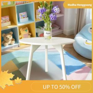 Madha 1 Piece Dollhouse Miniature White Round Table Model Simulation Furniture Decoration DIY Accessories Toys