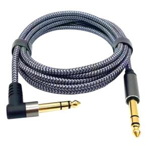 Stereo Amp Cable 6.35mm Mono Jacks Instrument Cable Plugs (Male to Male) for Guitar Bass Keyboard and Sound Mixing