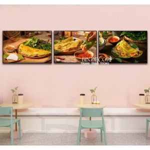 Tranh treo tường bánh xèo 3 trang trí decor quán ăn nhà hàng kèm đinh