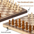 Magnetic wooden chess board set wooden foldable international chess set for travel family activities Two in one chessboard. 