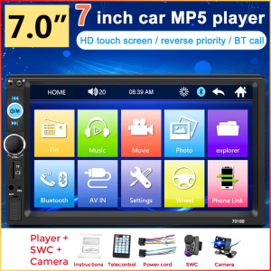NO LIMIT Taffware Tape Mobil Audio Bluetooth MP5 Player Media 7 Inch Double Din Touch Screen 7010B