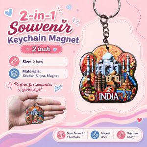 Travel INDIA 2-in-1 Mini Keychain | Key Holder Collectible Souvenir