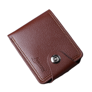 COSE Waterproof Two Fold Purse Solid Color Soft Mens ic Buckle Purse High Quality Foldable Card Wallet Male