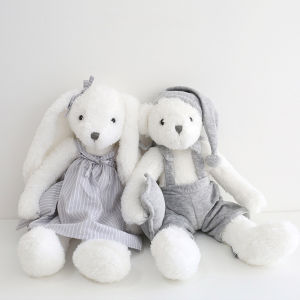 40cm Teddy Bear Doll Soft Long Ear Rabbit Stuffed Animal Toys Cute Bunny Toy with Pillow Baby Appease Toy Kids Infant Gifts
