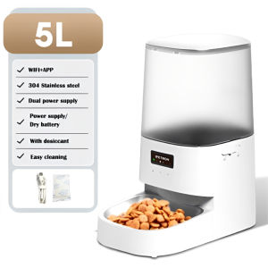 Pet Feeder Cat Automatic Food Dispenser 4L WiFi APP with CAMERA Automatic Feeding Timing