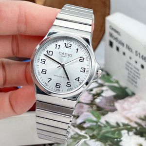 CA นาฬิกาผู้หญิง คาสิโอ แบบทางการ รุ่น MQ-24 กันน้ำได้ หน้าตัวเลข สายนาฬิกา สแตนเลส ไม่ต้องตัดสาย ขนาด 35 มม แถมกล่องแแบรนด์ฟรี