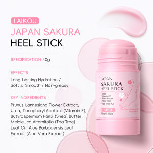 Japan Sakura Foot Heel Stick for Dry Cracked and Rough Skin Cracked Heel Feet Prevention Repair Moisturizing Remove Dead Skin Softening and Nourishing Foot Hand Balm Cream Easy Glide On