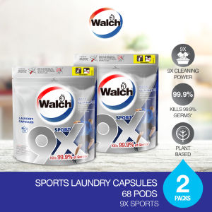 Walch® 9X Sports Laundry Capsules Refill Pack 34 Pods x 2 Packs