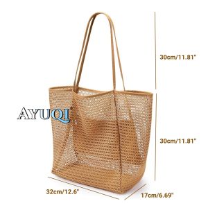 Ayuqi® Travel Mesh Shower Caddy Tote Bag Quick Dry Beach Bag Portable Toiletry Bath Bag
