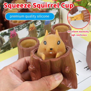 Squeeze Squirrel Cup Antistress Evil Squirrel Decompression Squeeze Toy Stump Rubber Stake Fidget Childrens Toys Gift For Friends