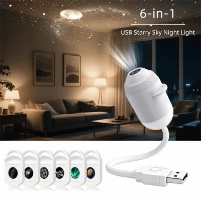 HUNIU 360 Adjust Galaxy Star Projector Flexible Gooseneck High-definition Holographic Projector Holographic 5d USB Powered Ocean Projector Bedroom