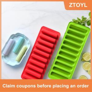 【ZTOYL】 Silicone dải dài Ice Cube khuôn không dính cho sô cô la Jelly Biscuit DIY Baking Ice Cream thanh khay công cụ nhà bếp 10 Lưới