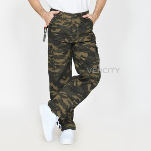 Celana Cargo PDL Camo Loreng Loose Pant Gombrong Panjang Reguler Pria Keren Kekinian Skena Army