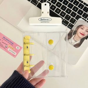 SIQIN Nút Đôi Bìa album ảnh 3 inch Mini A8 Ốp hình ảnh mini Dễ thương Dây kéo Bìa album lá rời Đựng ảnh