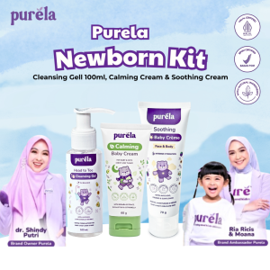 Purela Kit Perawatan Bayi Sensitif - Paket Sabun Krem & Cream Wajah & Tubuh Aman untuk Kulit Lembut