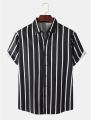 kemeja santai  kemeja Casual / kemeja Garis Garis  Hitam Putih  bisa COD.. 