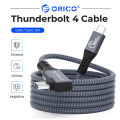 ORICO Thunderbolt 4 usb4 Loại-C Cáp pd100w kép sạc nhanh 40gbps truyền dữ liệu 8K 60Hz video nylon bện cho MacBook Samsung 0.3m/0.8m/2M. 