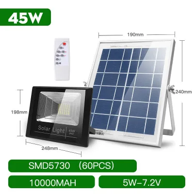 100W Led Solar Flood Light 10W 25W 45W 120W Outdoor Lighting Floodlight Dusk to Dawn Solar Security Light with Remote IP65 Waterproof Solar Chargeable Light Street Lights Lamp for Garden Yard Pathway Arena Ball Court