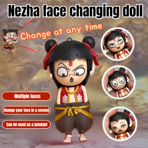 ⏰Flash Sale💸Trendy Nezha Expression Doll Nezha Press Head Face-Changing Doll Multiple Variable Which Doll Face Changing Dolls Doll Home Furnishings Expression Change Face Change in a Second Toy Ornament Replaceable