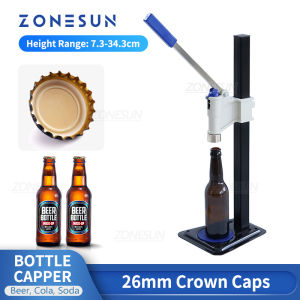 ZONESUN Manual Beer Bottle Capper Soft Drink Soda Steamwater Water Crown Cap Lock Capping Machine ZS-BBC1