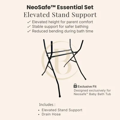 CUDDLEB NeoSafe™ Foldable Baby Bath Tub With Stand Extra Large Baby Bath Tub Support 0-5 Yrs